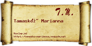 Tamaskó Marianna névjegykártya